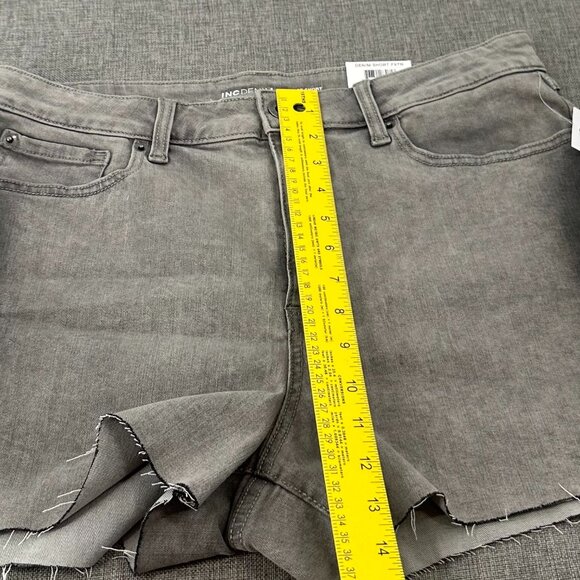 NEW! INC International Concepts Shorts High Rise Frayed Hem Denim Gray 12 Cotton - Picture 7 of 16
